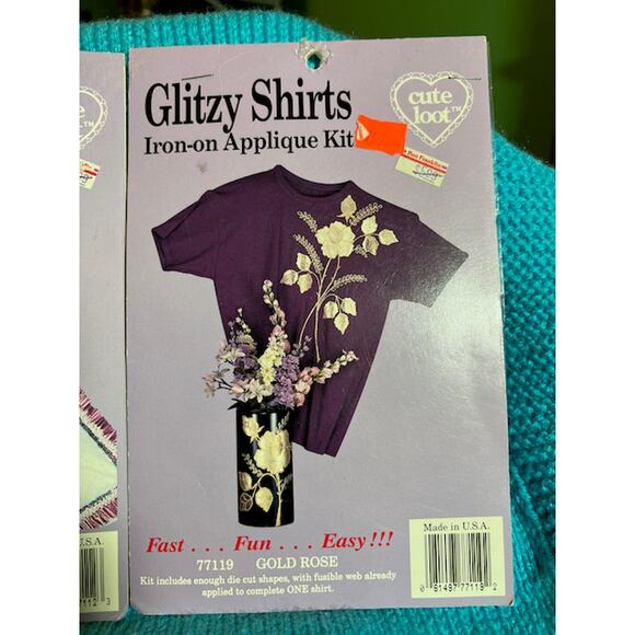 Glitzy shirts Appliqué pattern Tulips and gold roses - Picture 4 of 6